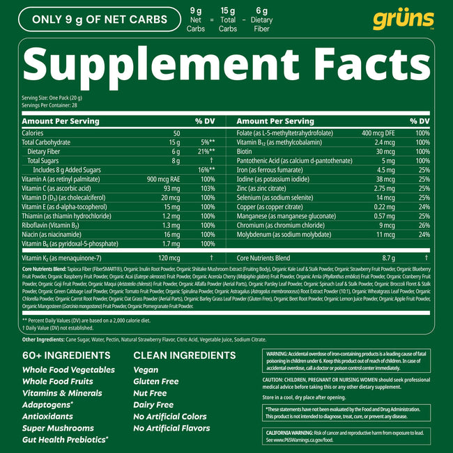Grüns Superfood Gummies Main Image